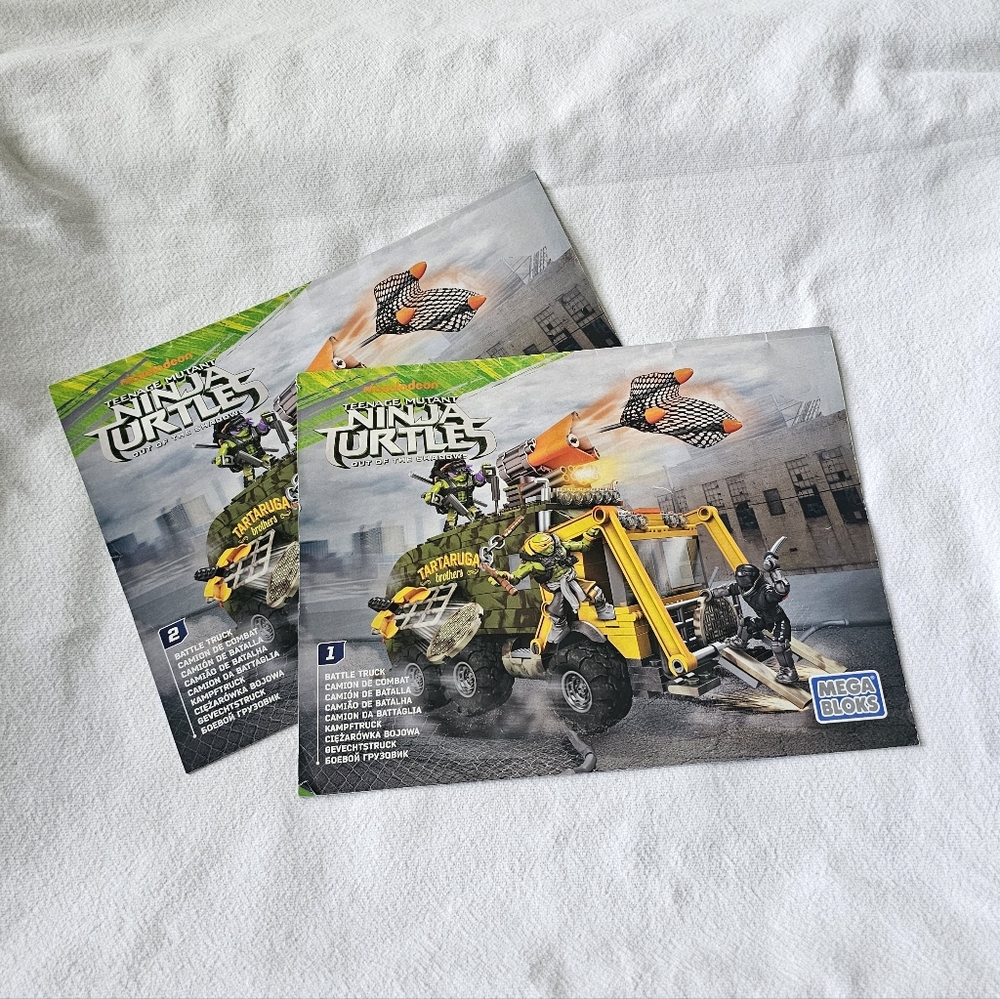 Mega Bloks Teenage Mutant Ninja Turtles Instruction Booklet 1 & 2 Battle Truck